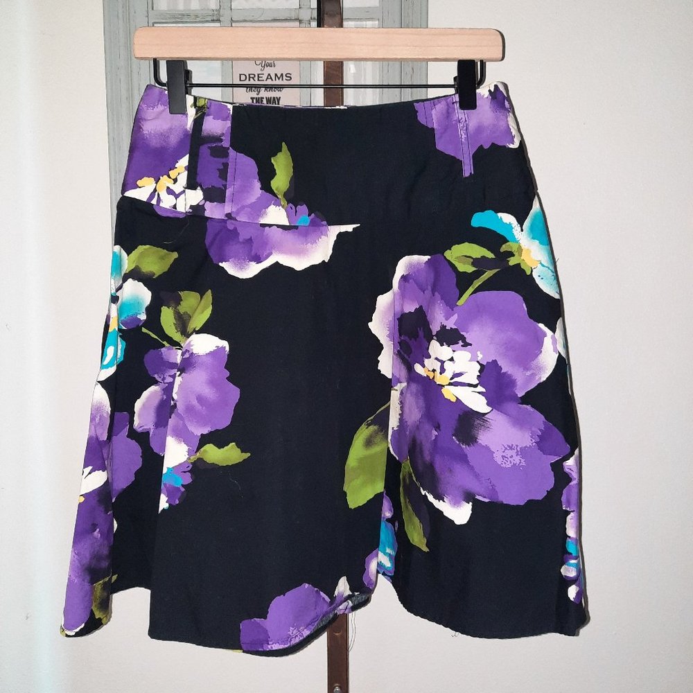 Black with floral print skirt